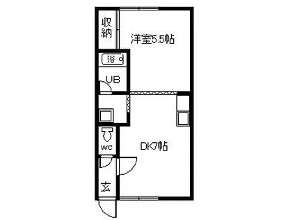 ロピア146(1DK/1階)の間取り写真