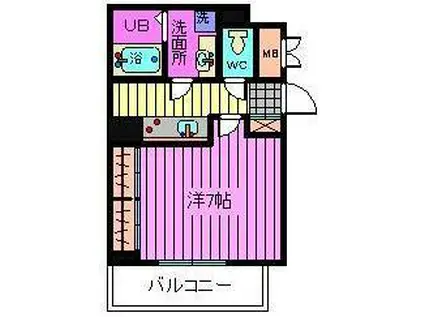 ピエール ブランシュII(1K/2階)の間取り写真