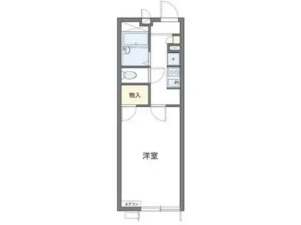 レオパレスタートルクレインII(1K/1階)の間取り写真