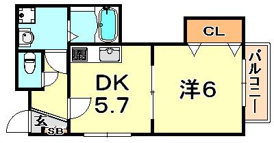 喜林マンション(1DK/4階)の間取り写真