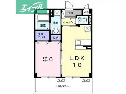 VIVAグランデ(1LDK/2階)の間取り写真