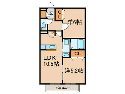 DROOM京命(2LDK/3階)の間取り写真
