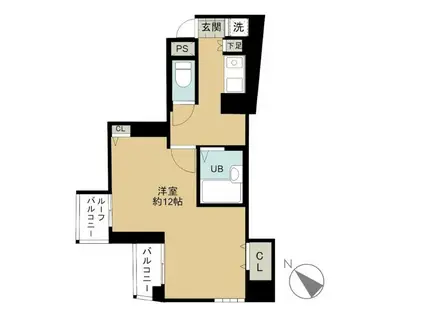 スカイコート目白台(1K/7階)の間取り写真