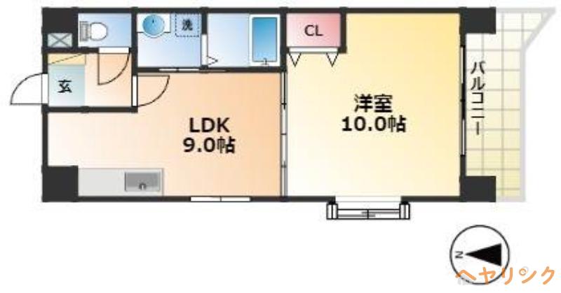 第3平安ビル(1LDK/3階)の間取り写真