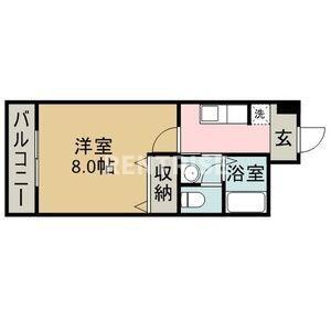 ルミエールW(1K/1階)の間取り写真