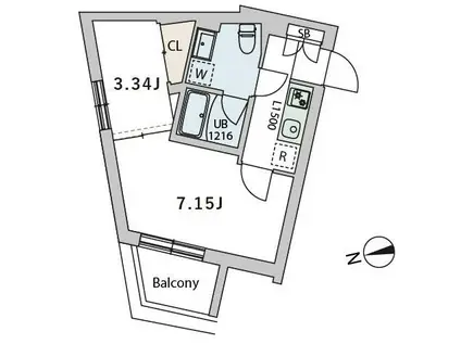 GRANDUO代田2(2K/3階)の間取り写真