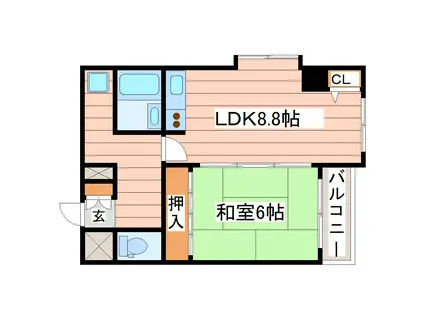 リバーシティ上杉(1LDK/12階)の間取り写真