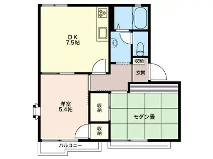 ソレイユ柳橋 B(2DK/2階)の間取り写真