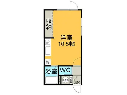 ハイツはまなす(ワンルーム/1階)の間取り写真