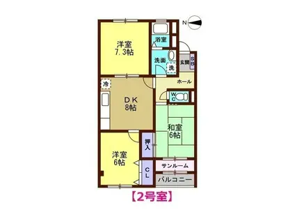 ソシアプランタン(3DK/3階)の間取り写真