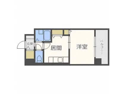 トーワビルデンス(1DK/2階)の間取り写真