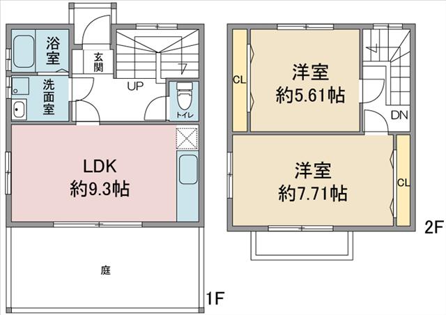 エスパスよもぎ台(2LDK/2階)の間取り写真