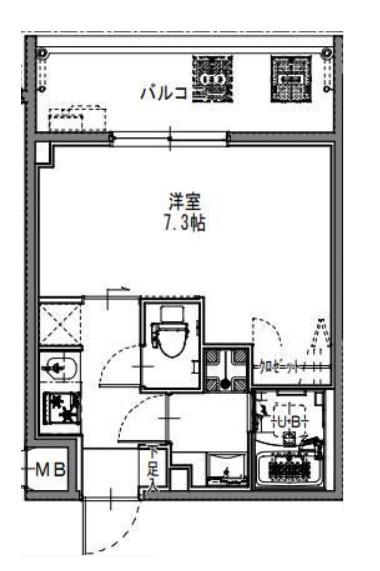 S-RESIDENCE阿波座BOUNCY(1K/14階)の間取り写真