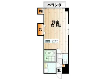 ベーシックビル(ワンルーム/6階)の間取り写真