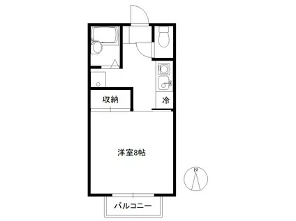 エスポワール(1K/2階)の間取り写真