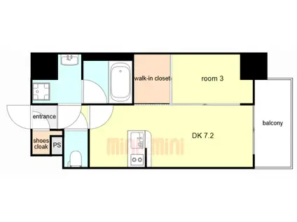 エスリードレジデンス ザ・グラン大阪ノア(1LDK/4階)の間取り写真