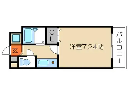 グランピア西陣(1K/2階)の間取り写真