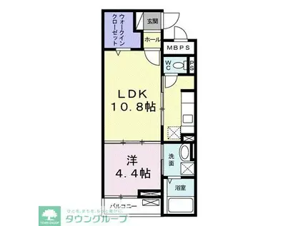 アルボル リオ XI(1LDK/1階)の間取り写真