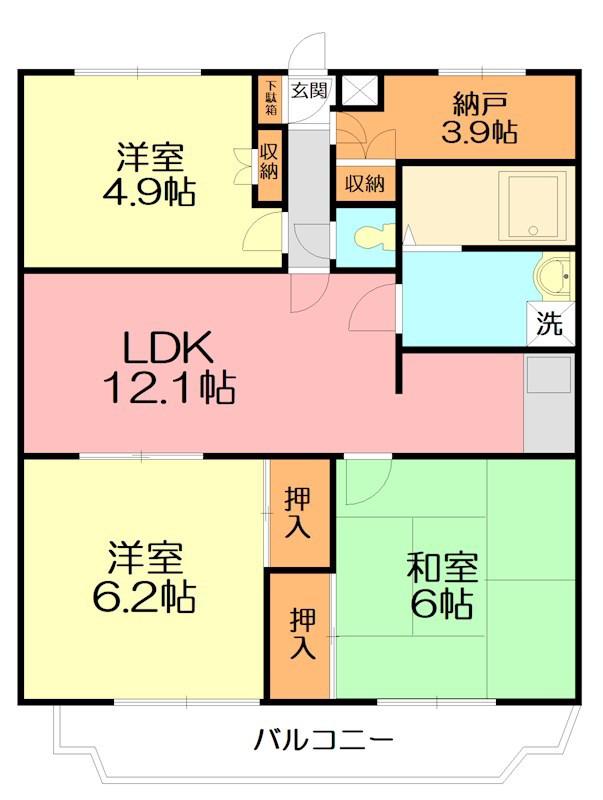 グランシャリオ(3SLDK/2階)の間取り写真