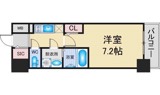 エスリード名古屋STATION ノース(1K/12階)の間取り写真