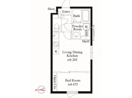 カーサ ピアッツァ北千住(1LDK/3階)の間取り写真
