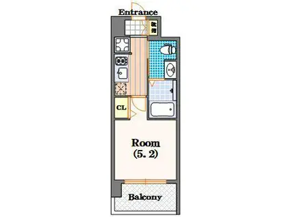 エスリード南堀江リバーサイド(1K/6階)の間取り写真