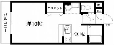 VEIN(1K/4階)の間取り写真
