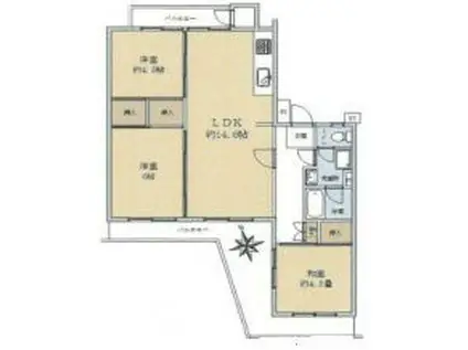 陽和台第316号棟501号(3LDK/5階)の間取り写真