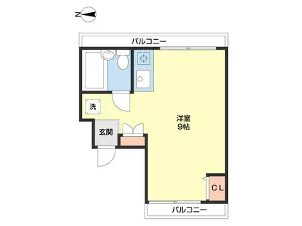 めぐみハイツ(ワンルーム/3階)の間取り写真