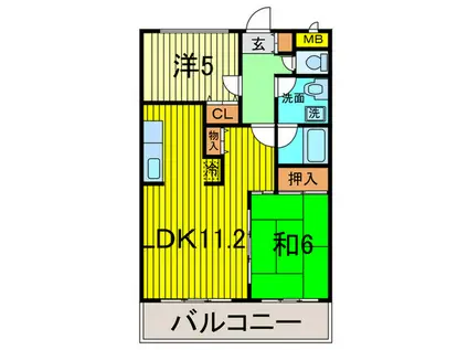 ソレイル梶ヶ谷II(2LDK/2階)の間取り写真