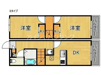 レオパレス光ガーデン(2DK/2階)の間取り写真