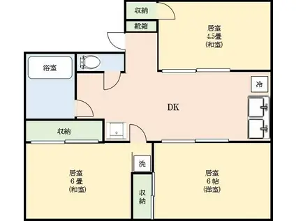 ハイツブライトン(3K/1階)の間取り写真