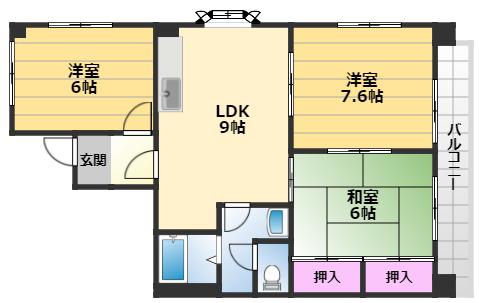 ラームズプラザ(3LDK/4階)の間取り写真