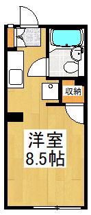 グランドヒル岡上B(ワンルーム/1階)の間取り写真