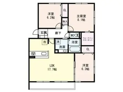 コルデュ瀬田(3LDK/2階)の間取り写真