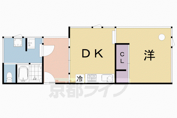 京都グリーンフィールド桂坂(1DK/4階)の間取り写真