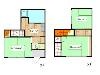 マンション緑(3K/2階)の間取り写真