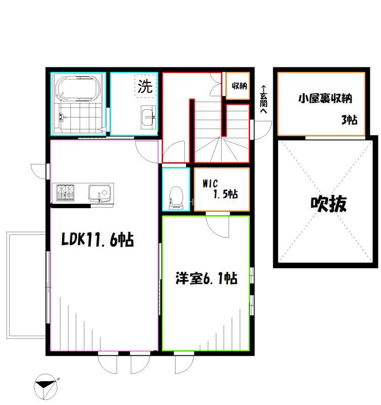 フルール吉祥寺(1LDK/2階)の間取り写真