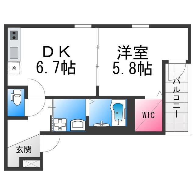 フジパレス百舌鳥駅東(1DK/1階)の間取り写真