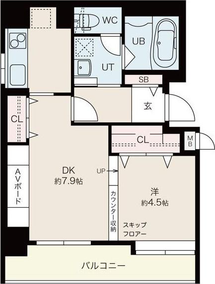ピュア東彩館(1LDK/5階)の間取り写真