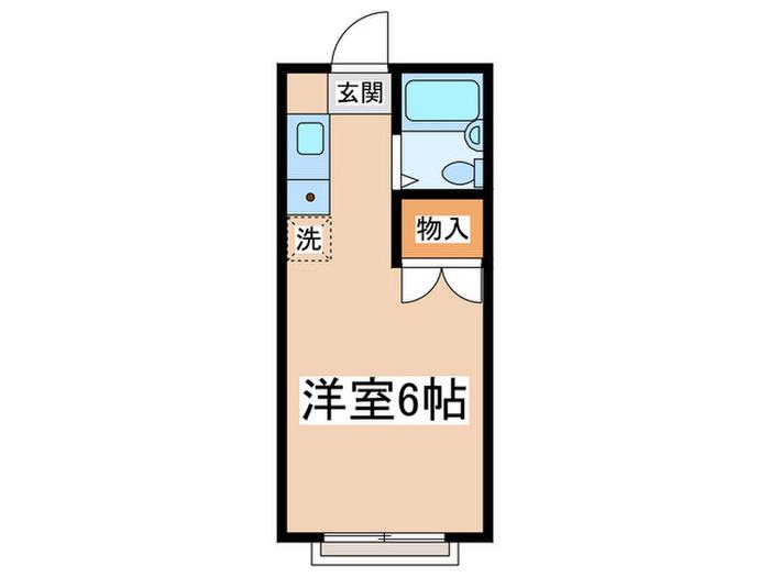 南野ハイツ1号棟(ワンルーム/1階)の間取り写真