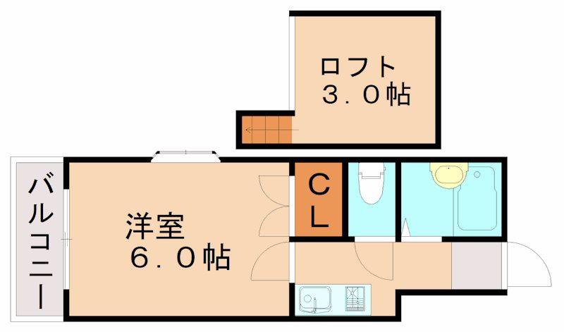 グレイス若宮(1K/1階)の間取り写真