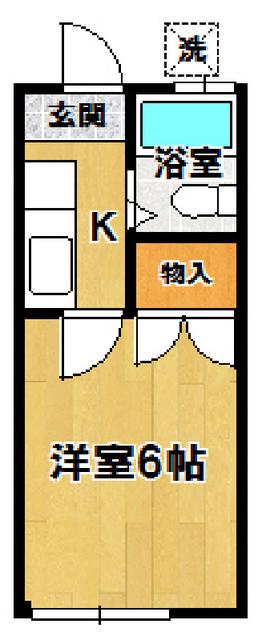 時計台ハイツ(1K/1階)の間取り写真