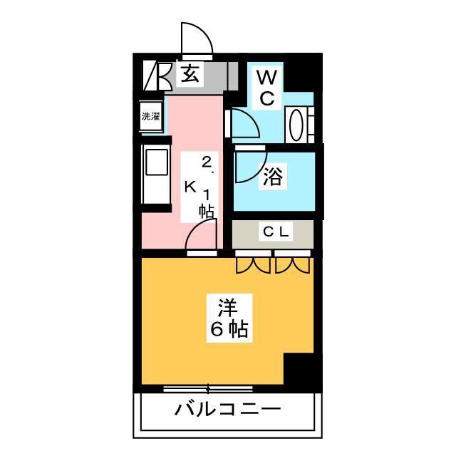 CITY LUX TOBE(1K/2階)の間取り写真
