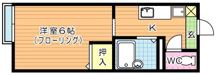VIVRE天神(1K/2階)の間取り写真