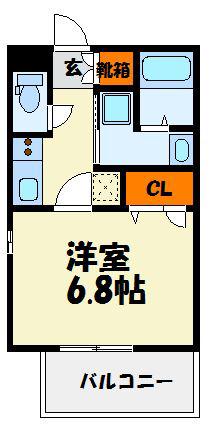 エンクレスト博多MATE(1K/13階)の間取り写真