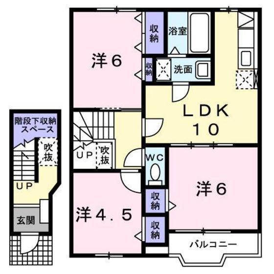 ボワ メゾンII(3LDK/2階)の間取り写真