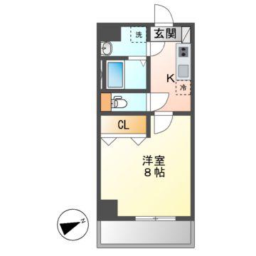アプリーレ千代田(1K/6階)の間取り写真