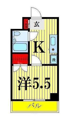 コンフォール小泉(1K/5階)の間取り写真