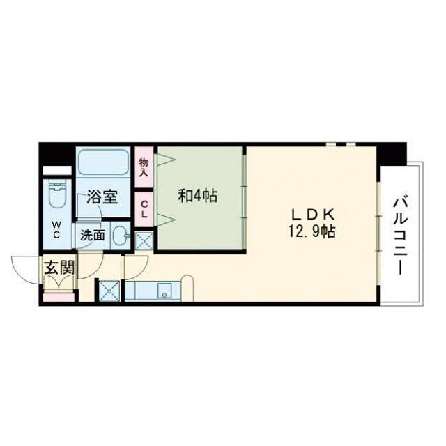アーバネックス福島(1LDK/4階)の間取り写真